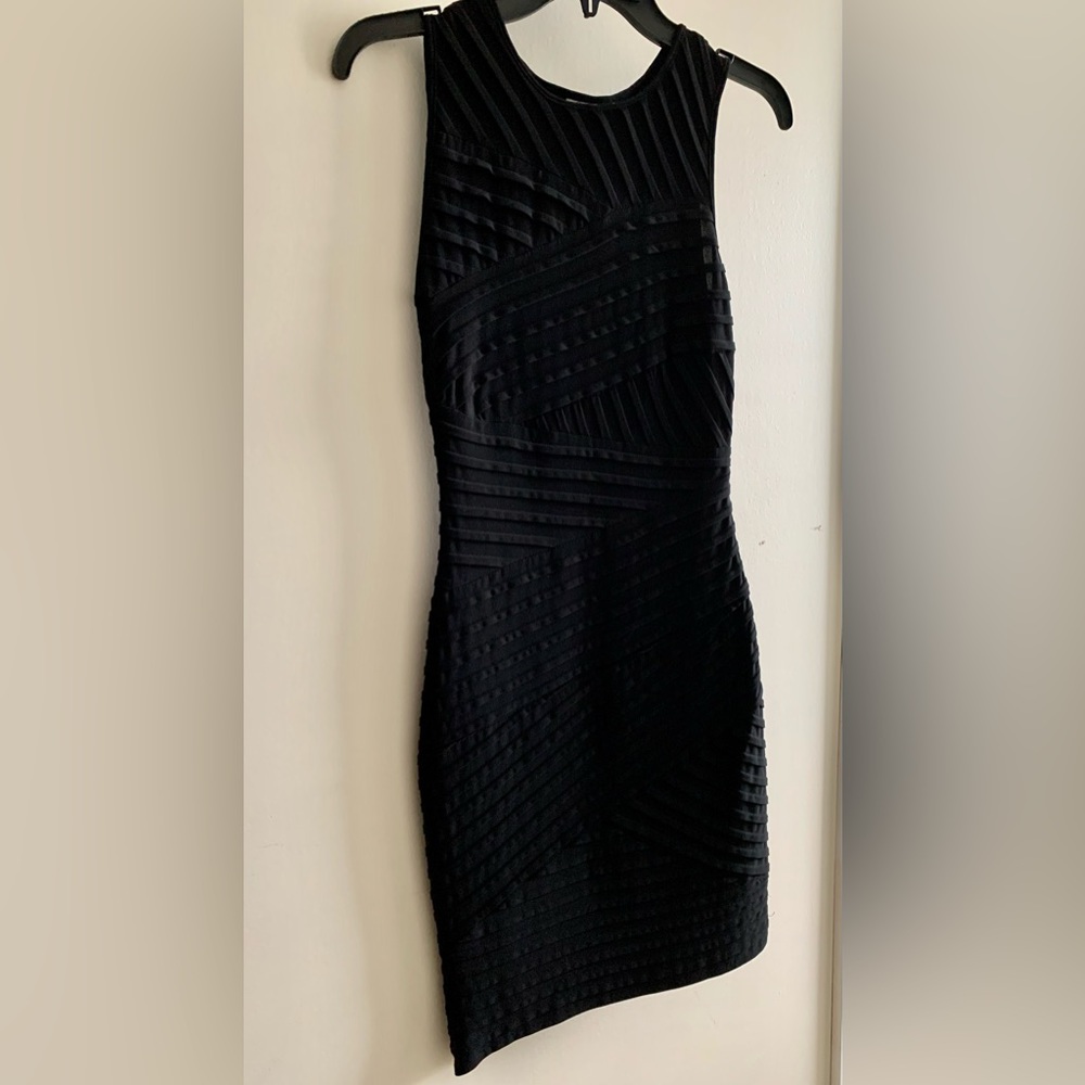 Calvin Klein Black fitted midi dress